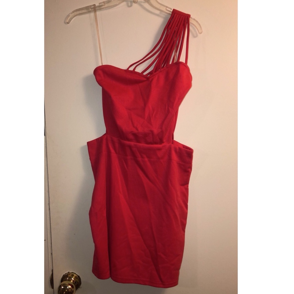 Red/Coral cut-out bodycon dress